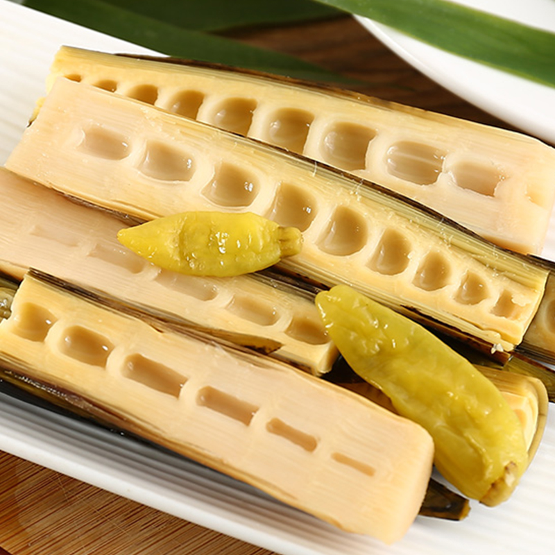 小小春安吉老奶奶手剥笋开袋即食泡椒味掰酸辣竹笋500g手拨笋 手剥笋