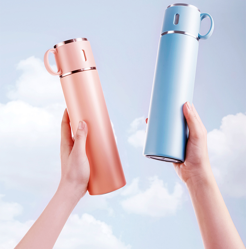 恩尔美保温杯女士恩尔美316不锈钢保温杯女可爱大容量学生简约便携带