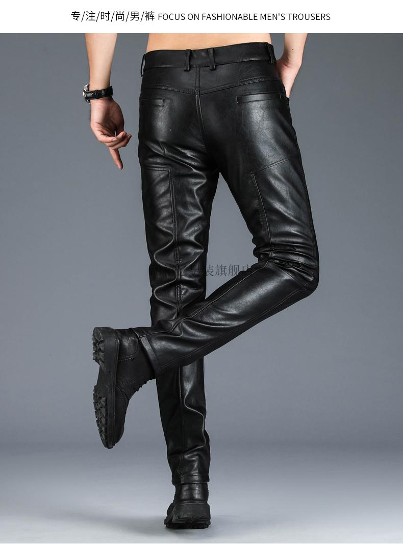 特战队冬装皮裤子海宁真皮皮裤男加绒加厚机车宽松中老年摩托车男士