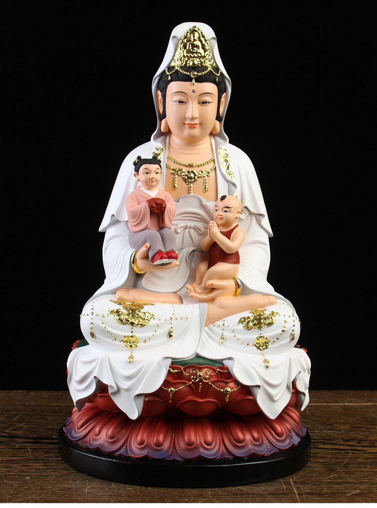 送子观音佛像汉白玉送子观音佛像男孩女孩求龙凤子女菩萨居家供奉家用