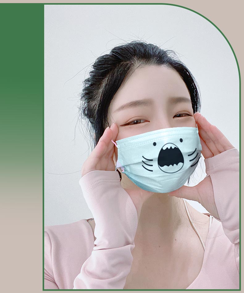 2022新款狐狸款日本渐变色医用外科口罩一次性医疗正规独立包装女彩色