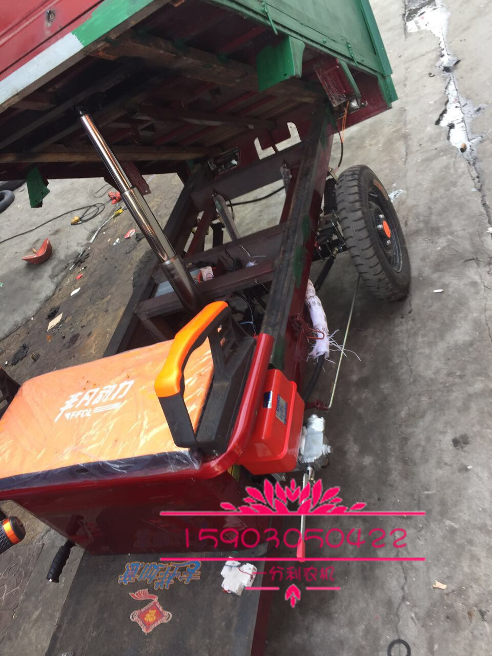 电动三轮车改装48v60v电机液压自卸翻斗车电动车改装自卸翻斗全套