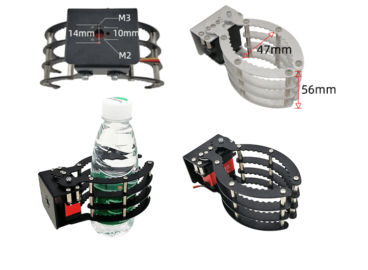 柔性夹爪电动无人机伺服舵机机械爪抓手夹子夹具手爪机器人机械臂配件