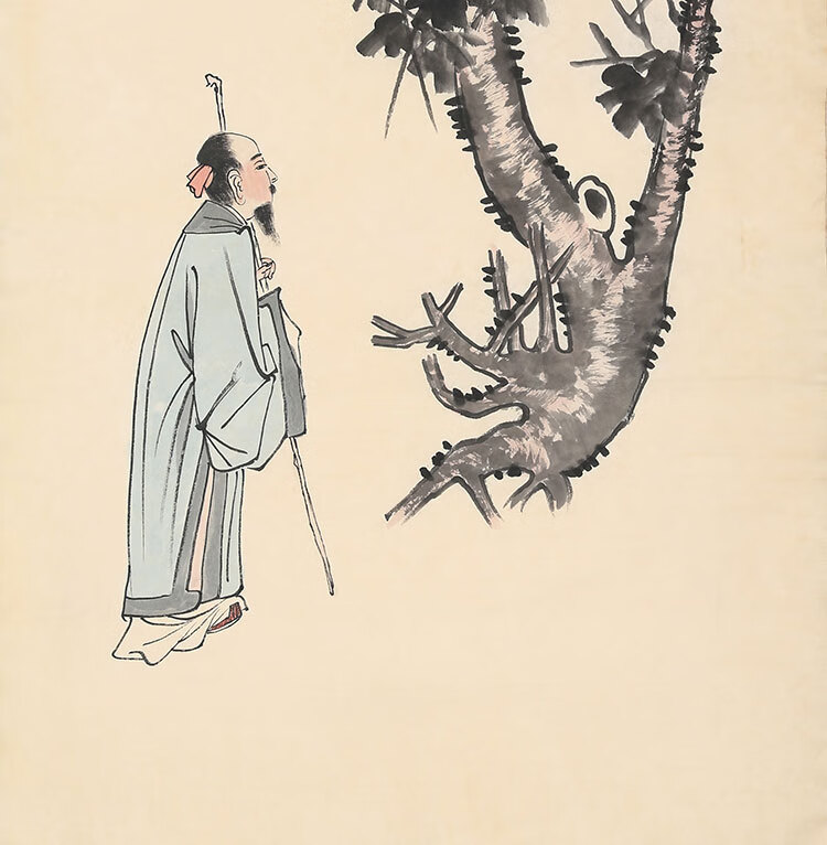 名家张大千字画三尺人物国画大师纯手绘写意名人古玩书画作品收藏纯
