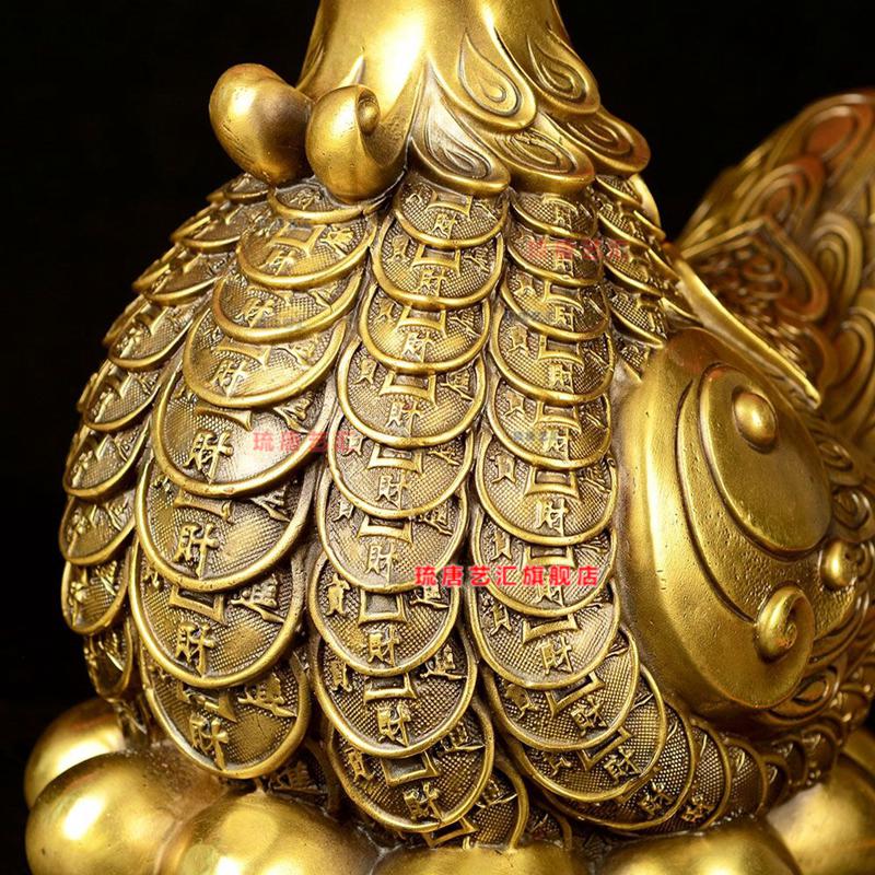 琉唐艺汇全铜金鸡下蛋金母鸡摆件创意家居客厅装饰品办公室工艺品礼品