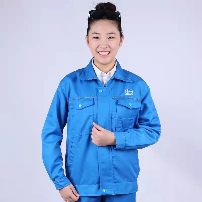 工作服套装男女中国石化服劳保工装春秋装机修车间工厂工地厂服p 浅
