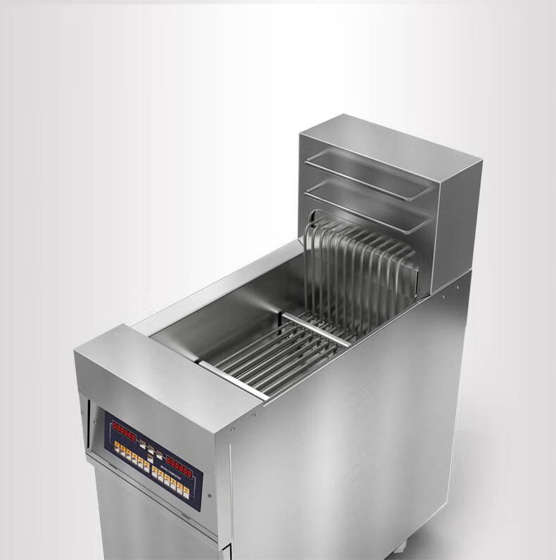 卡梵硕自动升降立式电炸炉商用智能单缸双缸大容量油炸锅带滤油车油炸