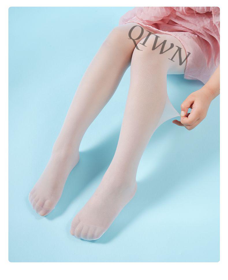 学生白袜青少年袜子儿童丝袜夏季学生跳舞袜白色打底袜夏天薄款连裤袜