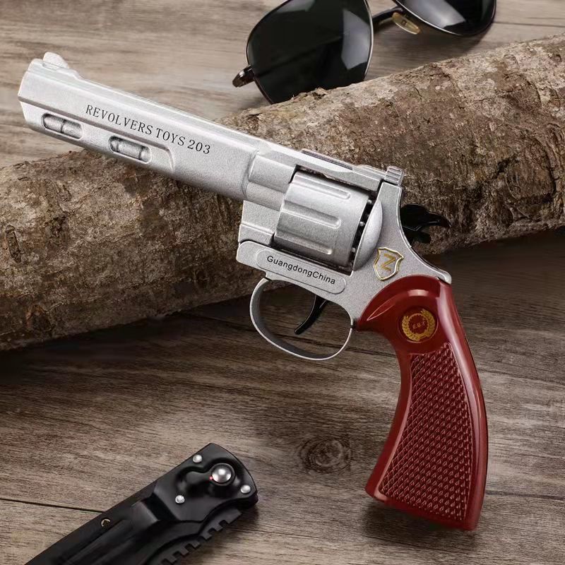 左轮响炮枪全金属合金枪密室逃脱剧本杀儿童咂炮枪玩道具野牛王新款
