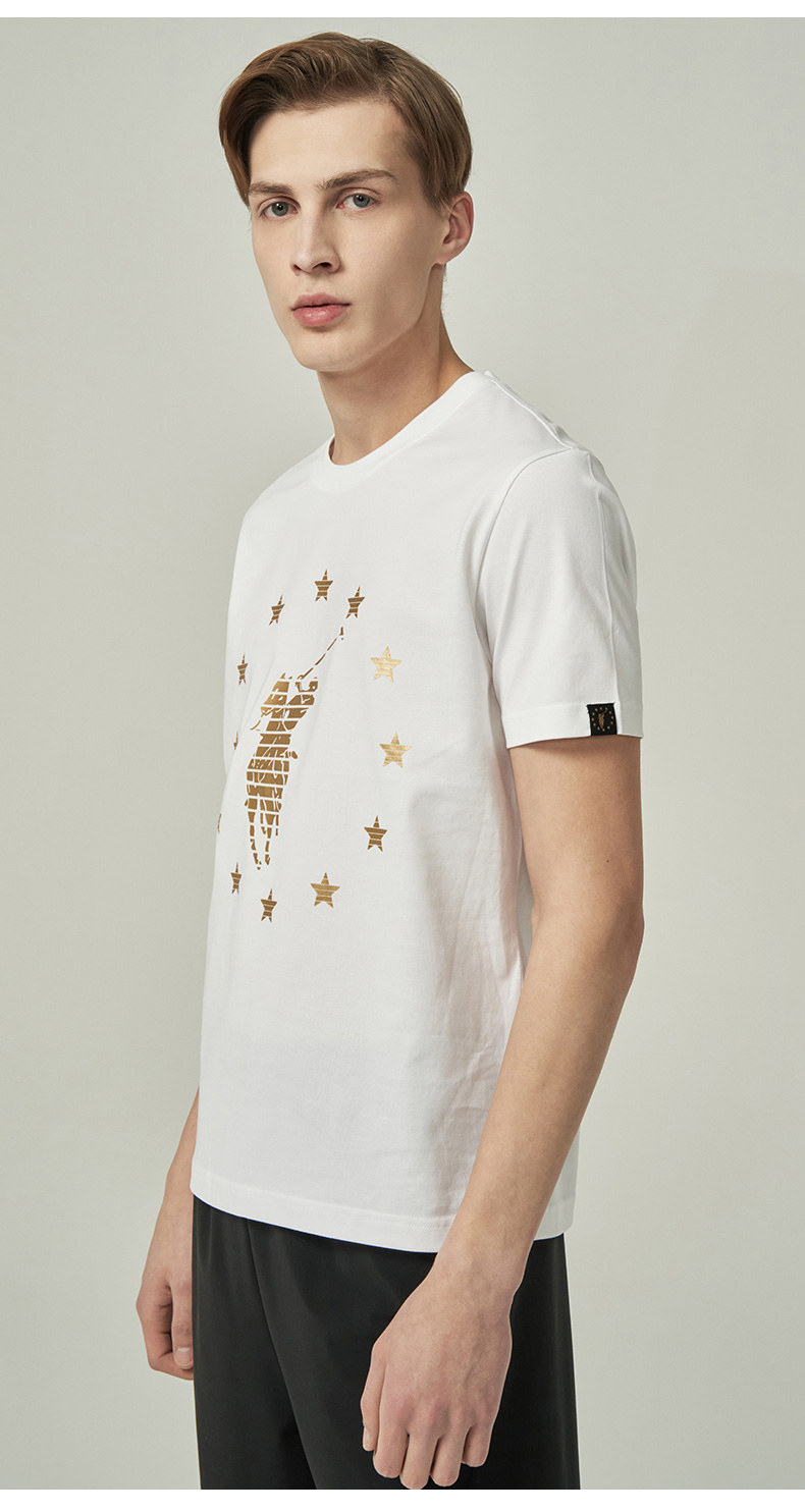 保罗骑士polo男装夏季新品纯棉短袖t恤男士休闲百搭圆领半袖修身上衣