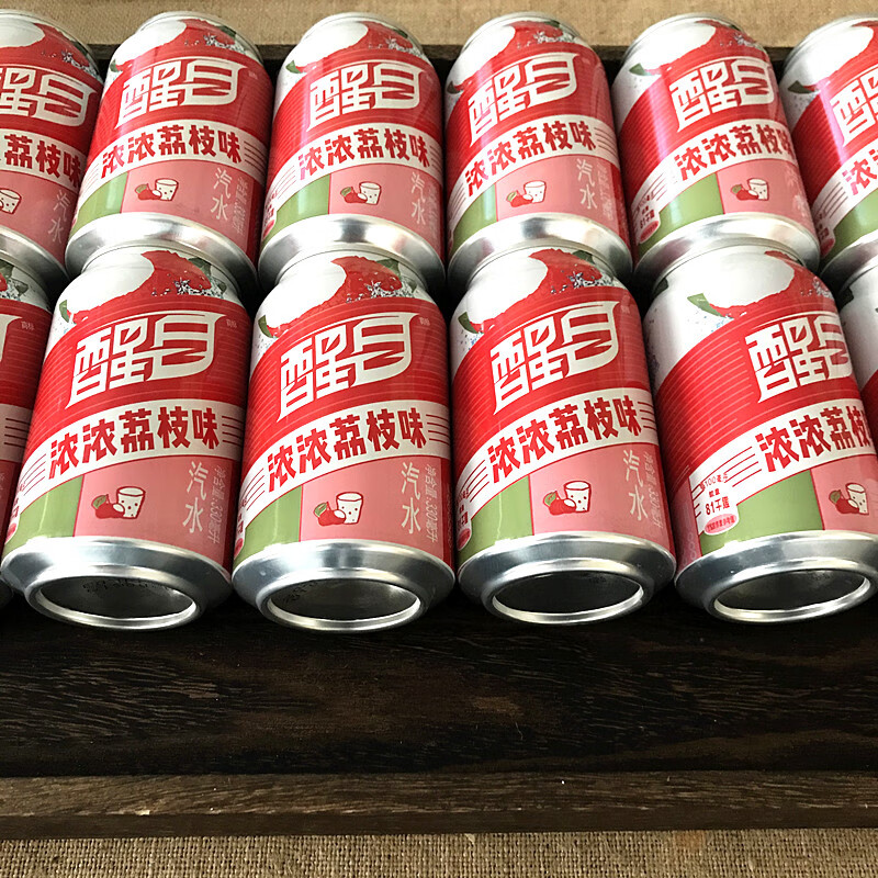醒目醒目荔枝味汽水330ml听装碳酸饮料易拉罐饮品 24罐【图片 价格