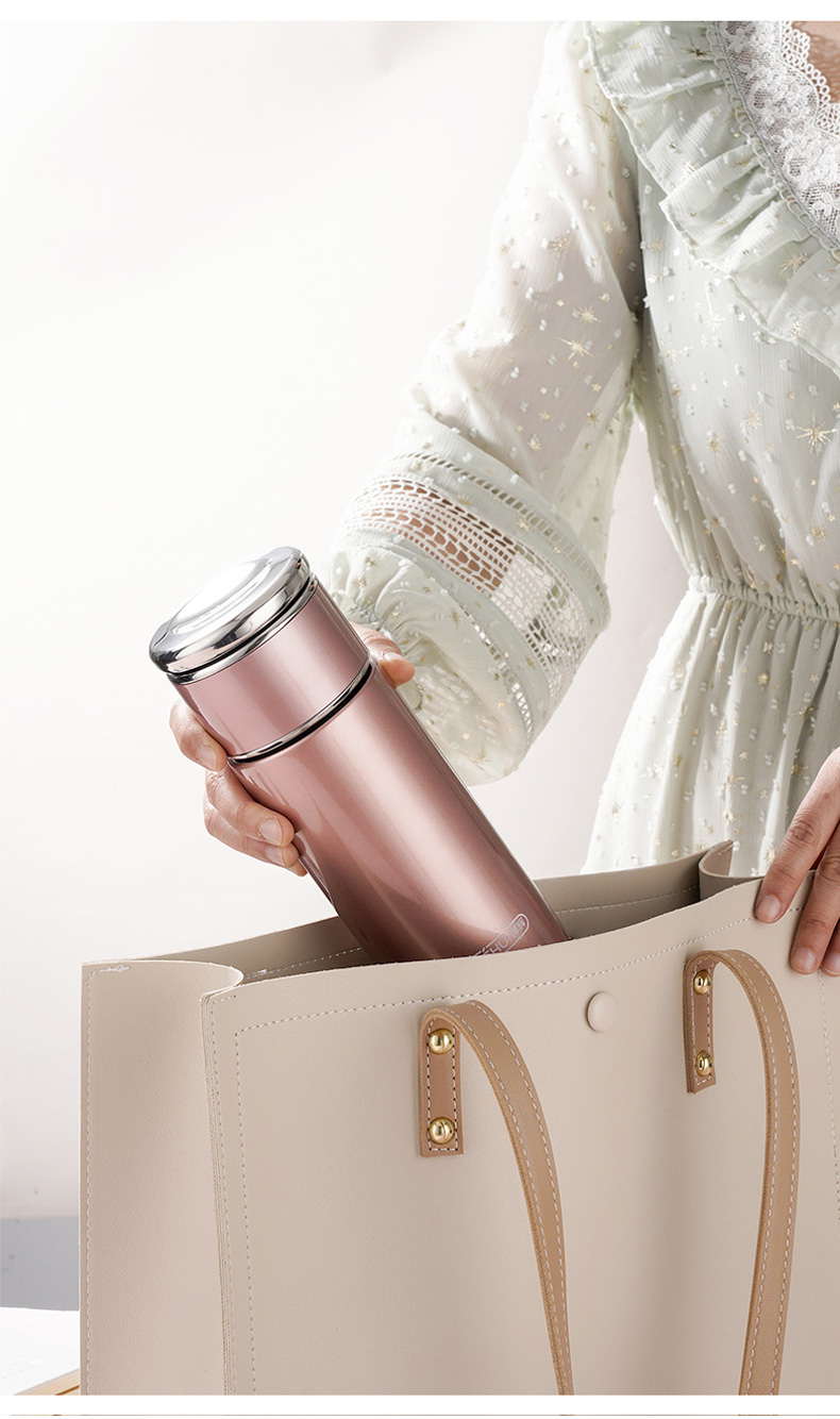 不锈钢保温杯茶水分离泡茶杯男女便携商务办公保暖杯刻字定制logo泡茶