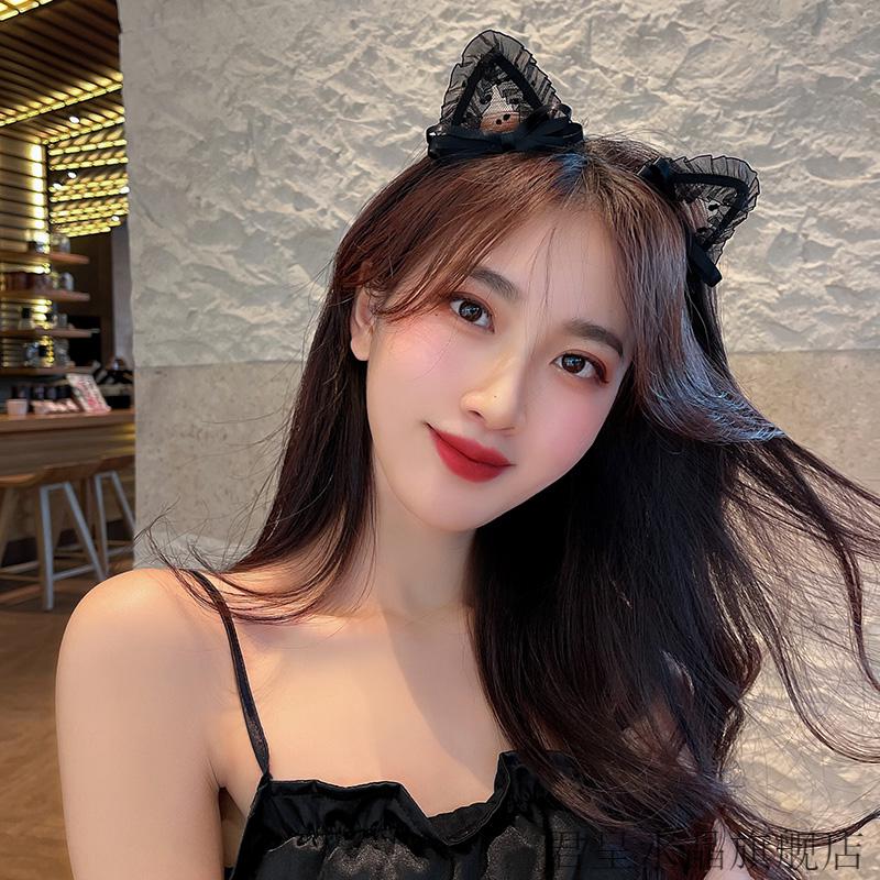 &君呈& 猫耳朵发箍发卡装饰年新款潮猫咪头饰发夹网红款 铃铛猫耳朵.