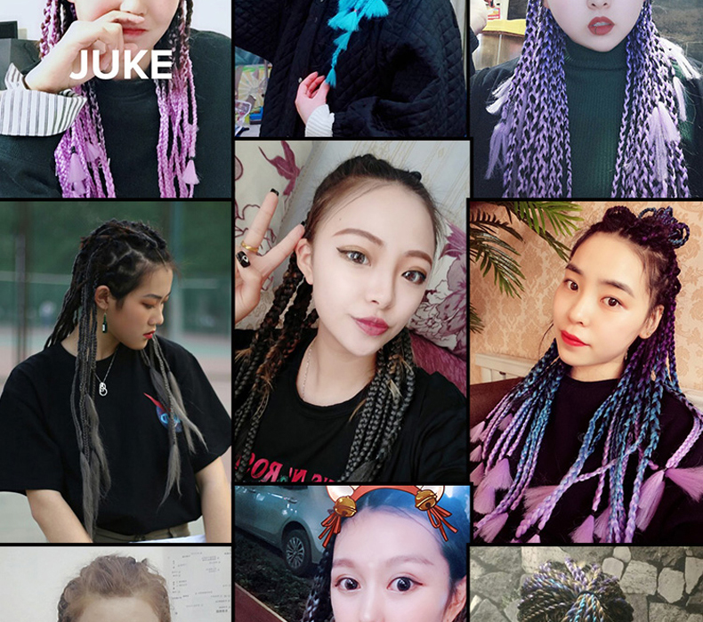 脏脏辫假发脏辫假发男女士彩色编脏辫发绳高温丝雷鬼嘻哈脏脏辫神器