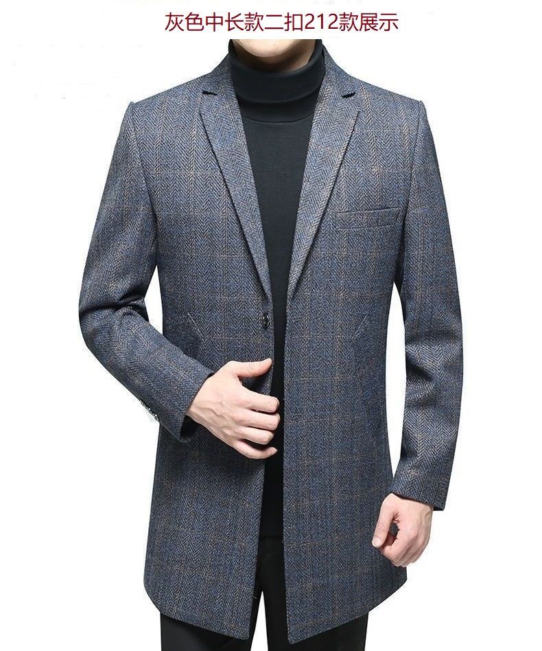 老爷车大肚西服男外套加肥胖子中老年爸爸西装男三扣春秋款单件休闲