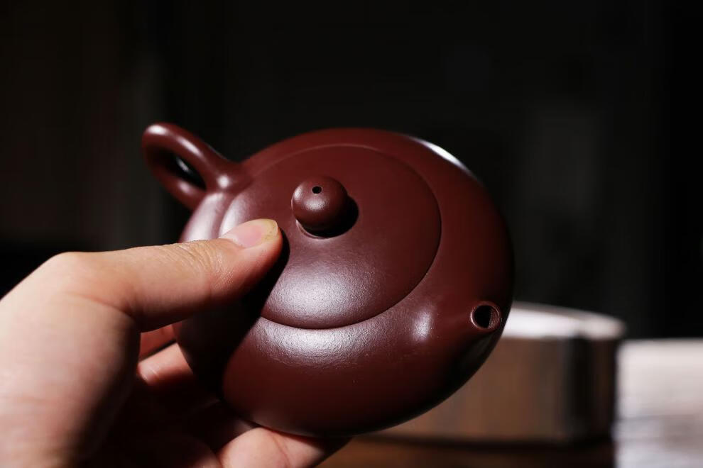 【官方旗舰】鑫祥势宸宜兴徐霞纯手工紫砂壶原矿紫朱泥玉扁壶源头茶具