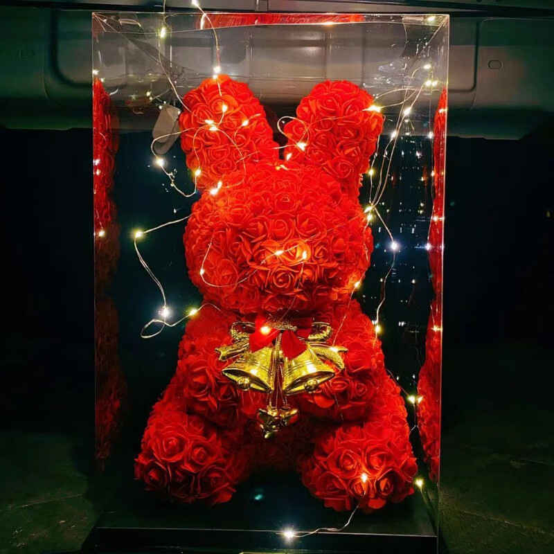 肖战同款roseonly【520情人礼物】玫瑰永生花兔子网红玫瑰花兔礼盒