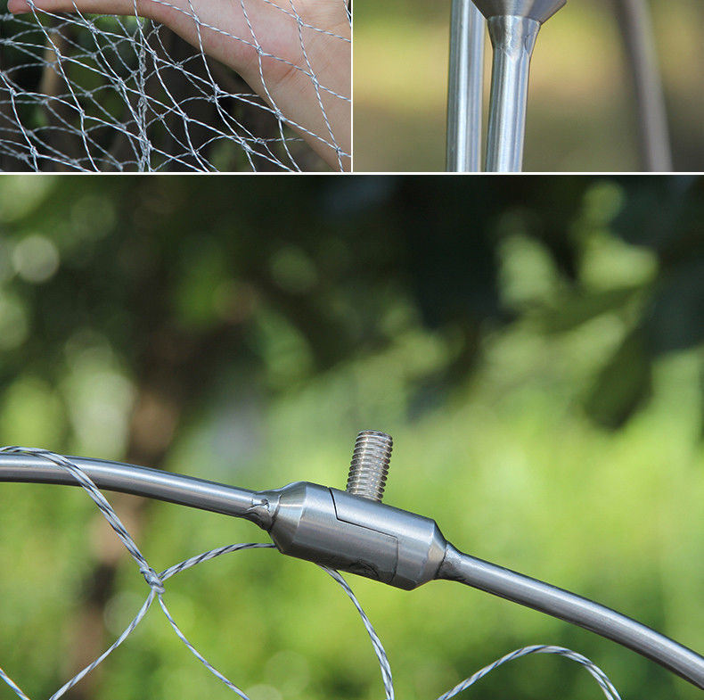 钓鱼抄网头不锈钢抄网圈实心可折叠大号捞鱼网兜大物抄网网头配件30