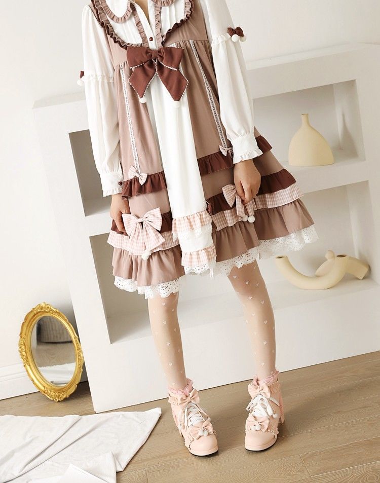 洛丽塔鞋子洛丽塔鞋春秋单靴蝴蝶结公主鞋ita鞋短靴女洛丽塔系带马丁