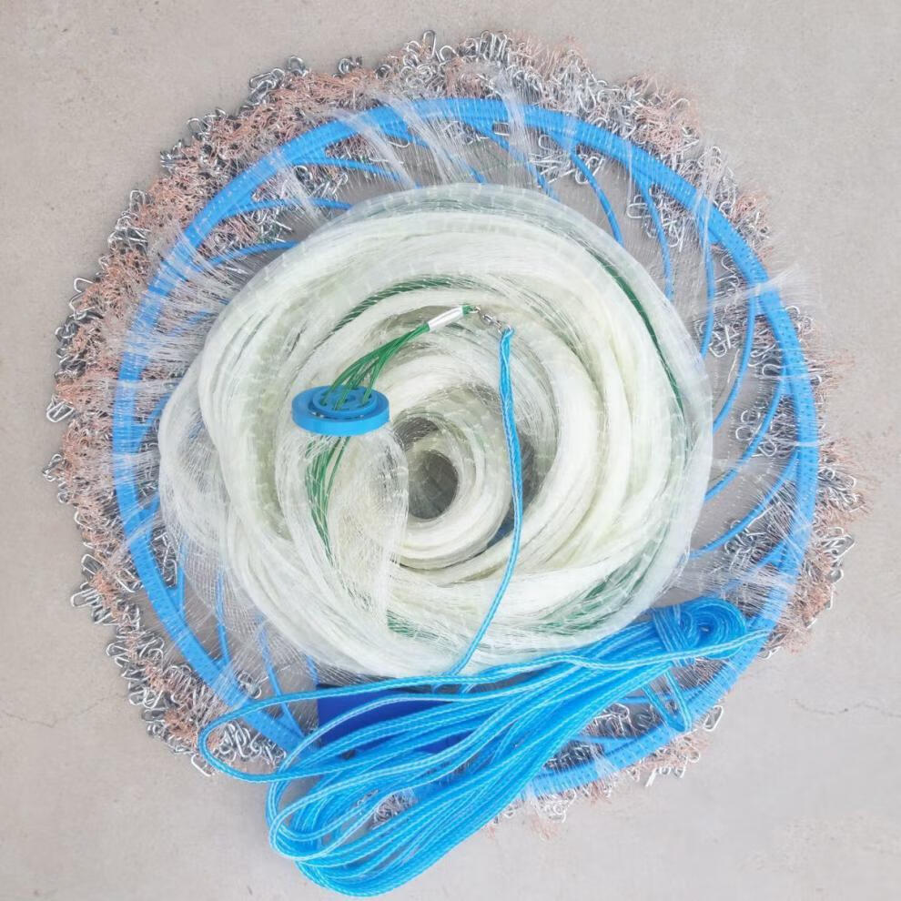 亏本冲量大飞盘式撒抛网鱼网铁链加粗线捕鱼渔网美式小网眼自动手抛网