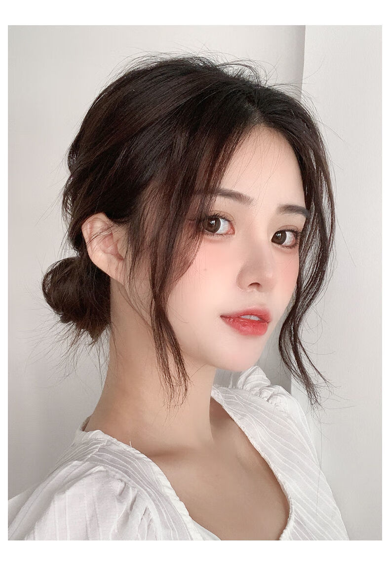 龙须刘海假发片女夏季中分真发假刘海自然前额网红流海八字刘海贴25cm