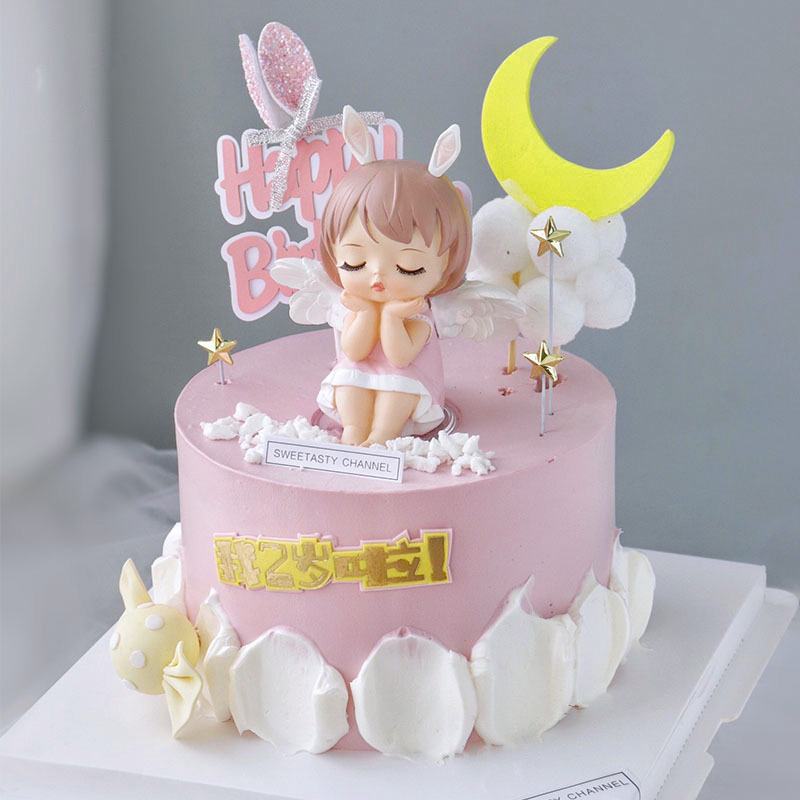 生日蛋糕装饰摆件蛋糕装饰摆件网红创意娃娃可爱公主天使女孩生日烘焙