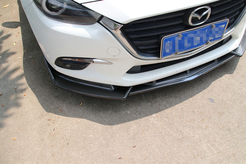 适用于14-19款马自达3昂克赛拉前唇前铲前杠小包围扰流板战斗铲防撞前