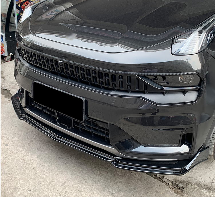 领克05前铲适用于侧01运动前唇大包围外观装饰小配件爆改 钢琴黑双层