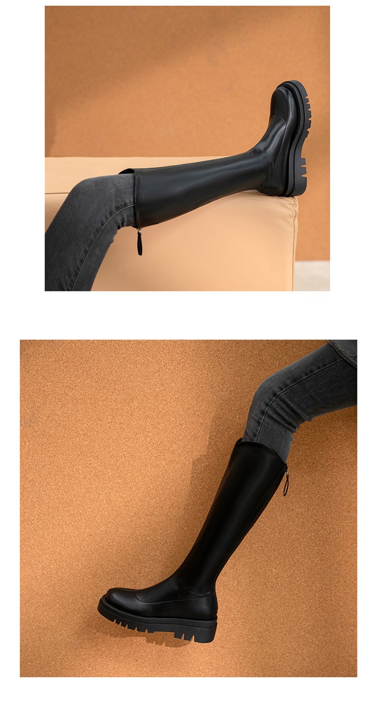 时尚新品鞋靴特大号胖妹妹长筒靴大筒围粗腿胖人长靴加绒小腿粗女靴大