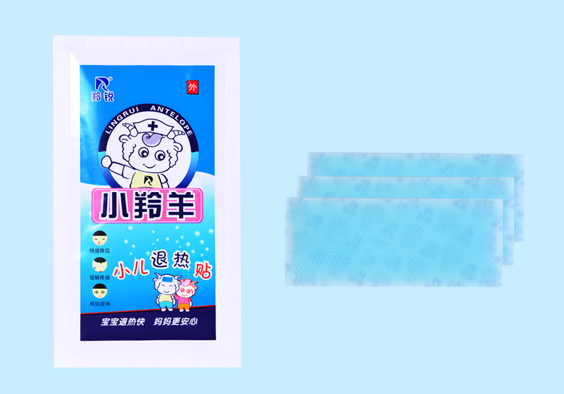 羚锐小羚羊小儿退热贴儿童婴幼儿退烧贴宝宝发烧物理降温冷敷三盒装4