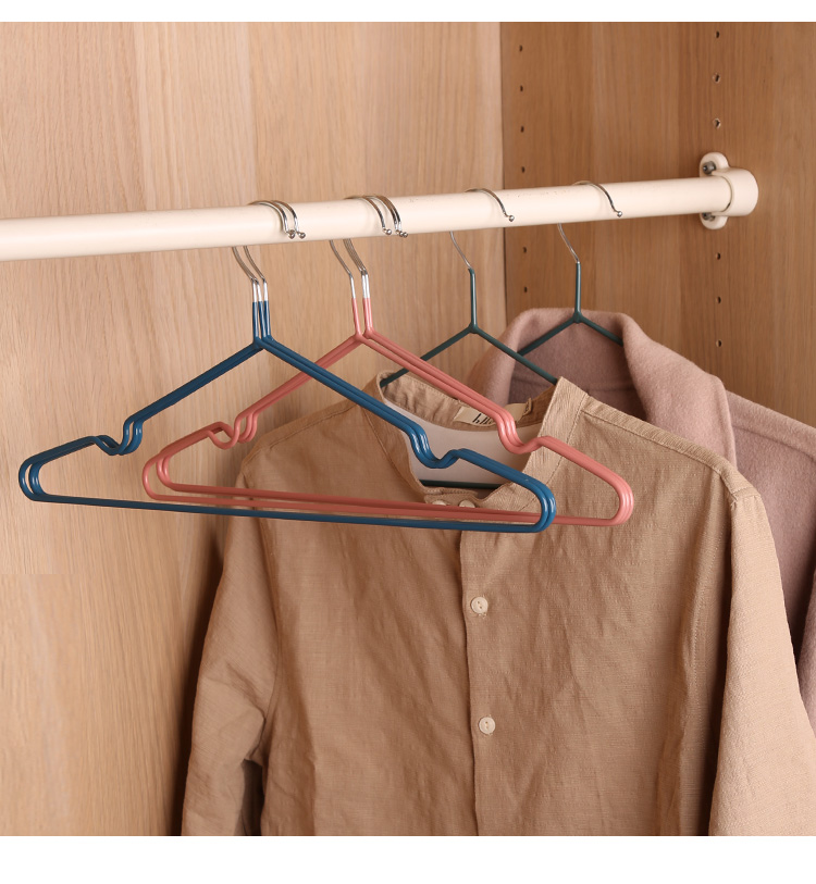 hkpz铁衣架无痕家用成人晾衣服撑子防滑加粗加厚挂晒衣架宿舍收纳衣挂