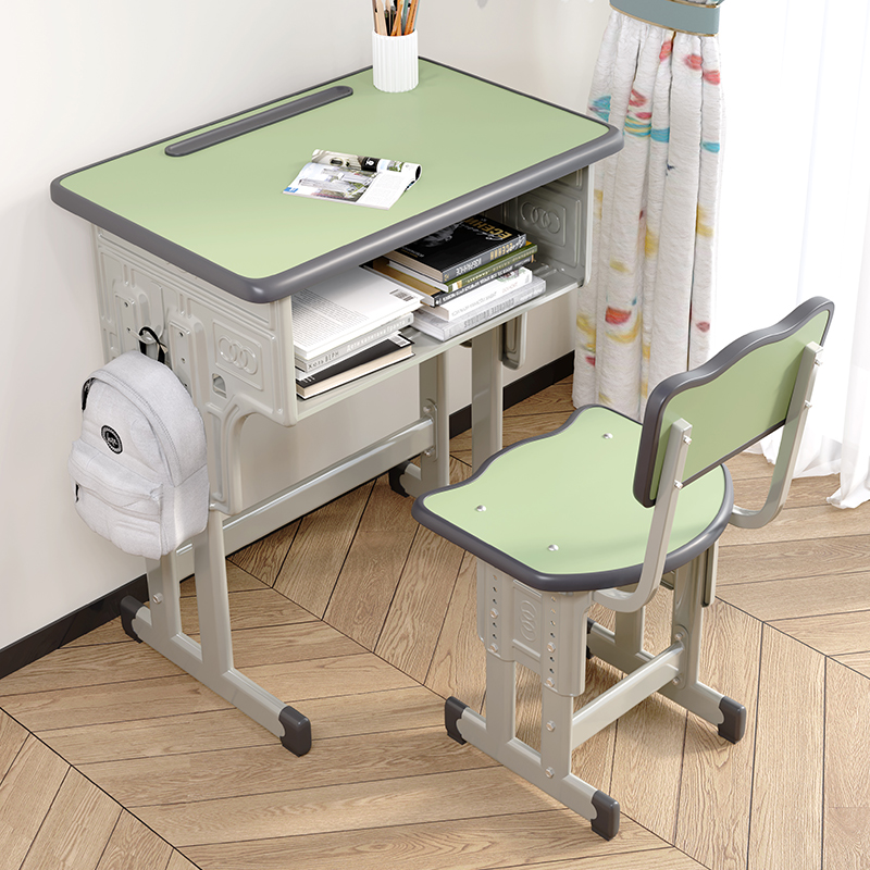 学生简易书桌学习桌可升降家用简约小孩作业课桌中小学生写字桌椅套装