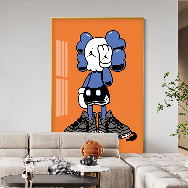 轻奢现代暴力熊落地画kaws挂画简约潮流客厅装饰画玄关画走廊墙画搬家