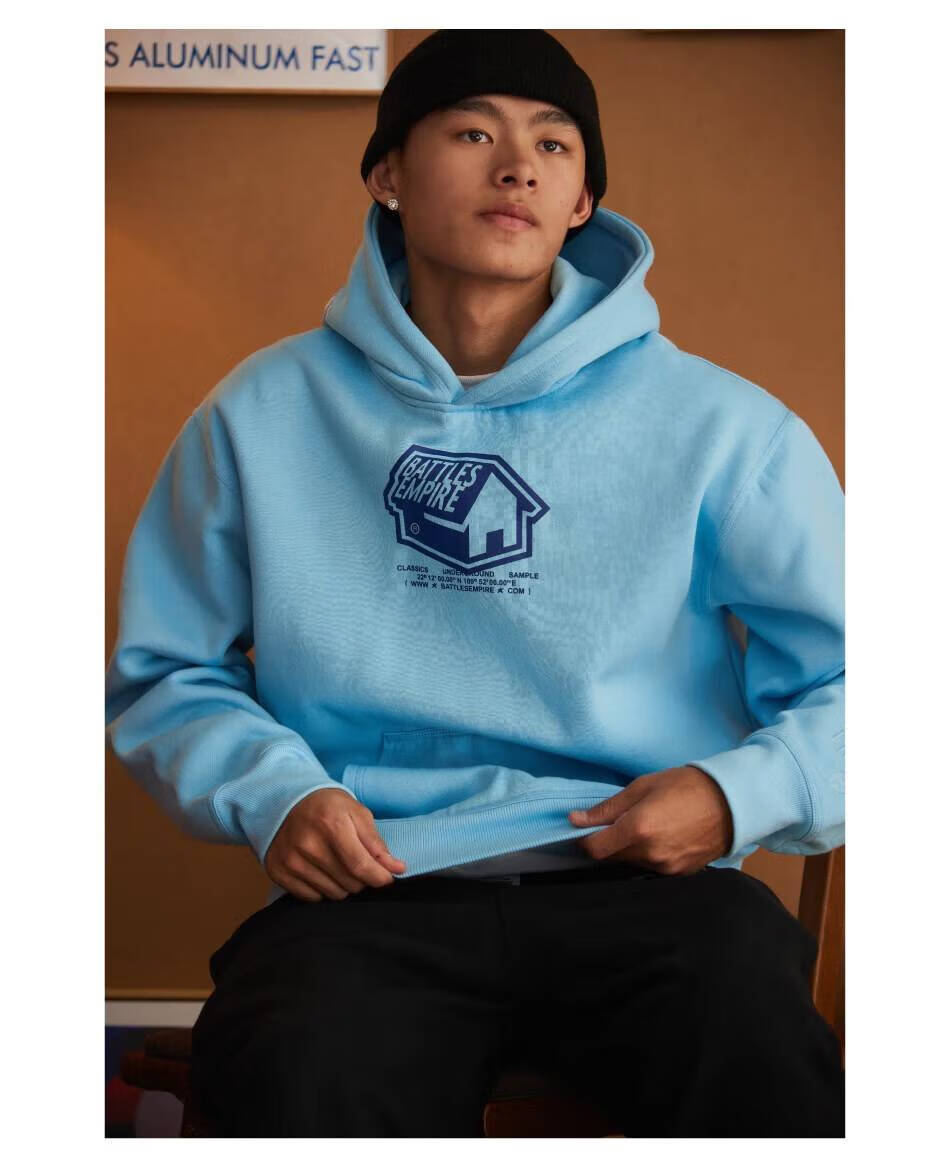 鸿星尔克battles秋冬百搭基础多色美式宽松加绒连帽卫衣男女帽衫外套