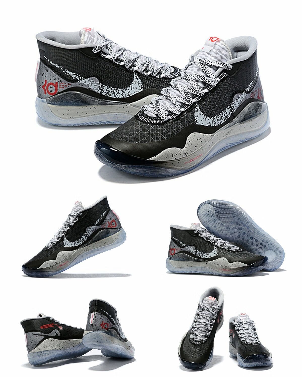 【官方旗舰】杜兰特12代 kd12黑白实战篮球鞋男学生黑水泥糖果癌 全