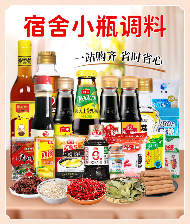 女友宿舍小瓶调味料组合厨房炒菜做饭佐料小份套装油盐酱醋调料品全套