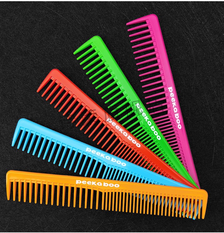 川岛文夫梳子日本peekaboo梳子剪发梳子稀密齿中长发裁发梳沙宣梳子2