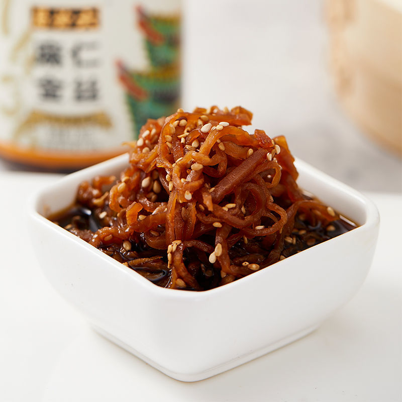 六必居麻仁金丝菜220g芝麻苤蓝咸菜丝酱菜配粥早餐下饭菜麻仁金丝220g