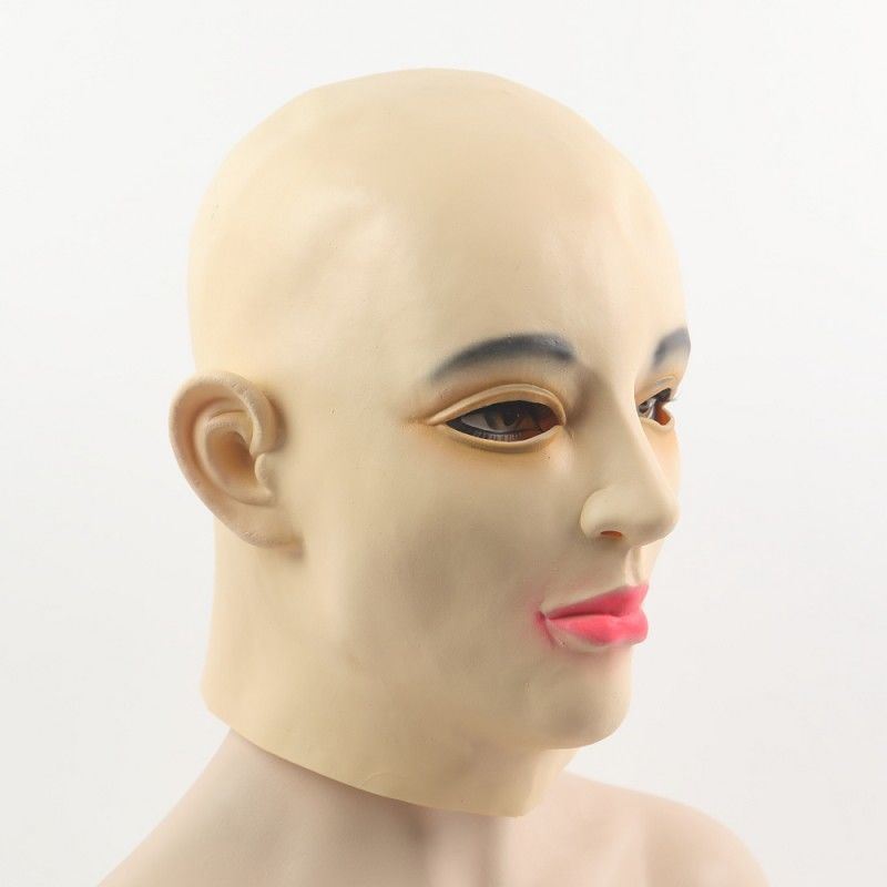 2022新款头套男3d立体人脸面具硅胶直播美女头套头罩光头男女伪娘老头