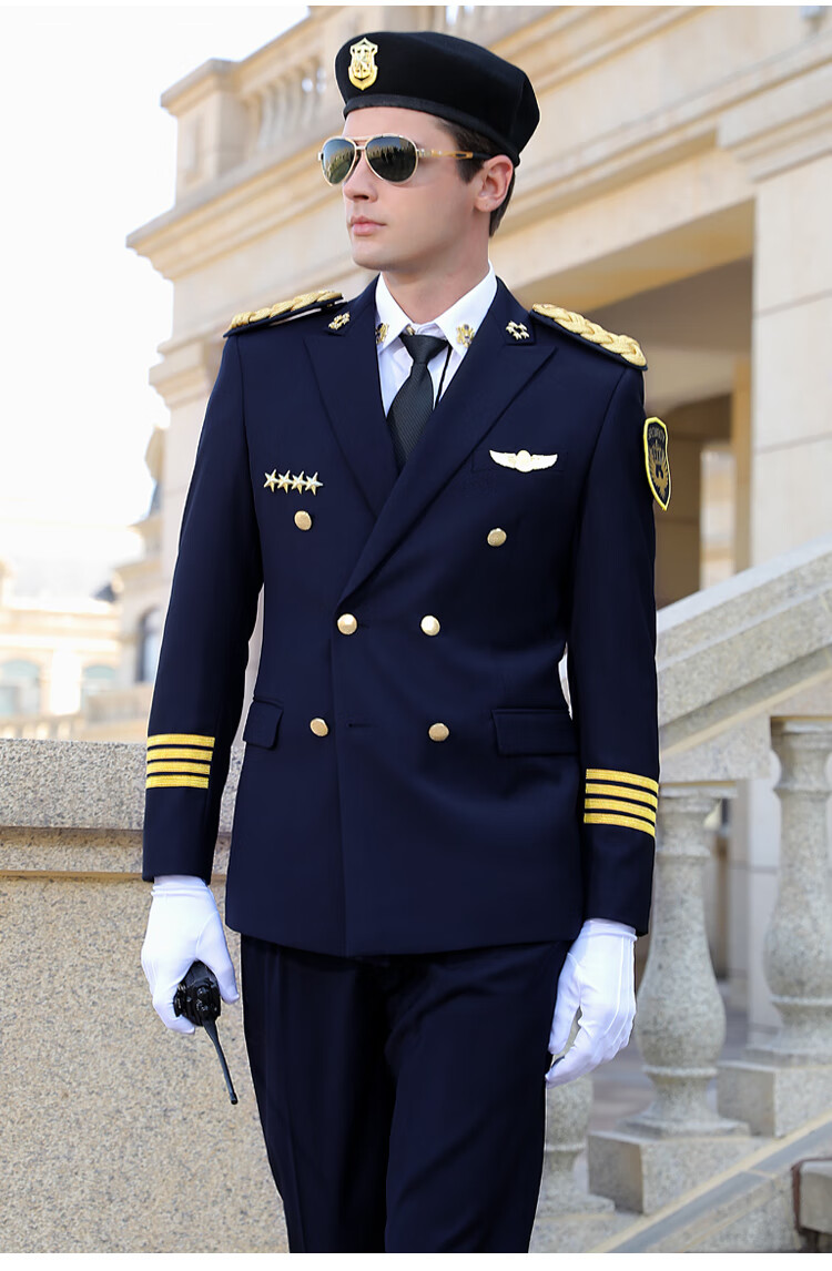 博盛新式保安工作服男春秋套装秩序维护服装蓝色售楼处形象岗礼宾服蓝