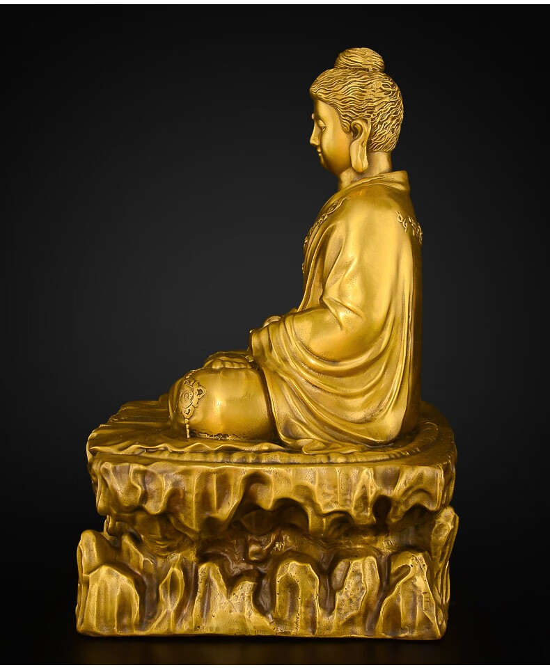 domir全铜释迦牟尼佛像黄铜摆件客厅家用供奉大日如来佛铜像大号乔迁