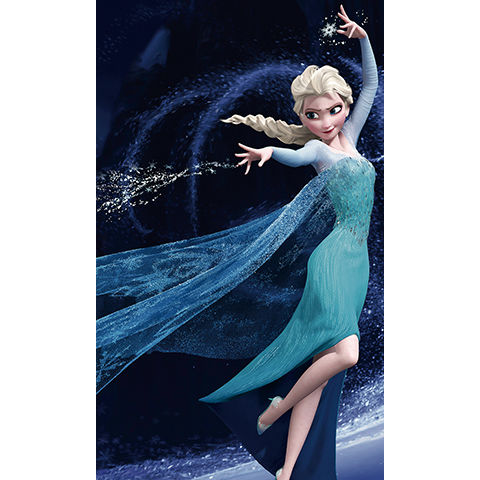 冰雪奇缘海报爱莎公主艾莎女王安娜海报贴画墙画墙纸 q 90*60cm【图片