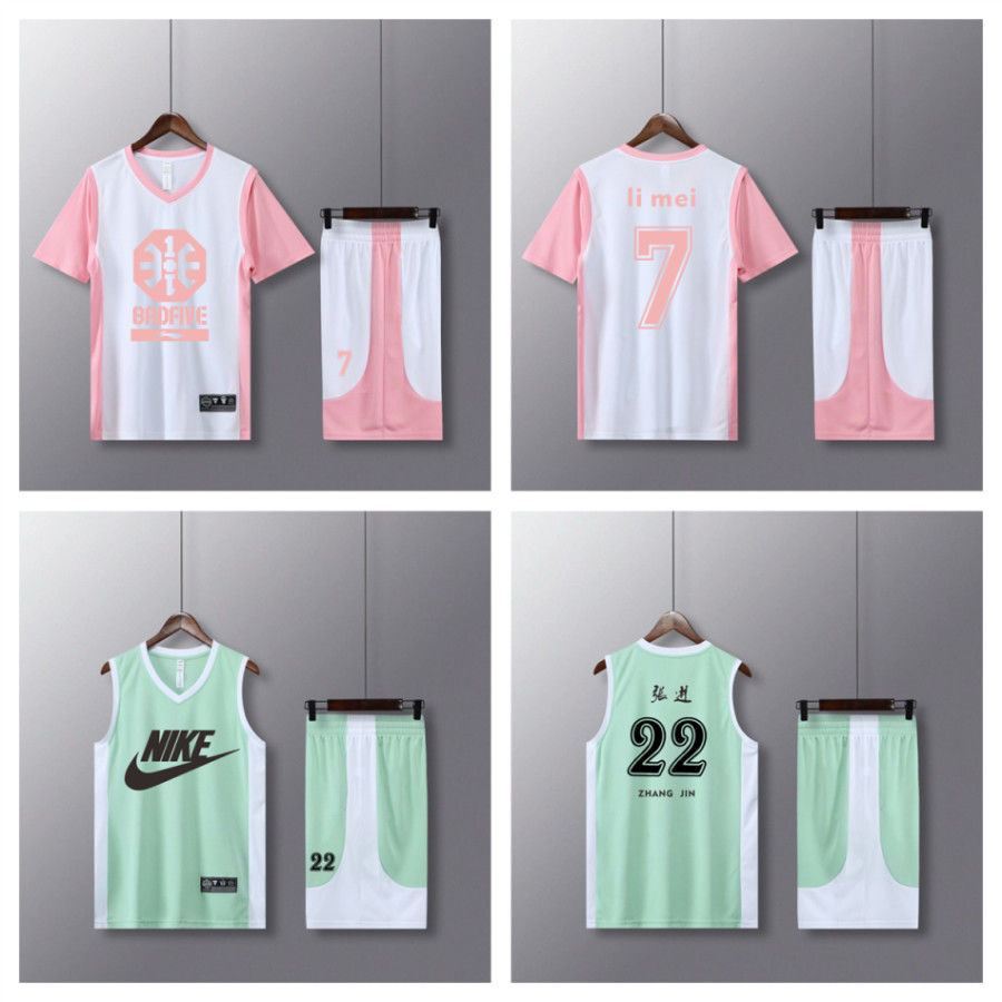 锦鲜款篮球服女学生韩版女神赛款球服套装男定制比赛团购假二件球衣