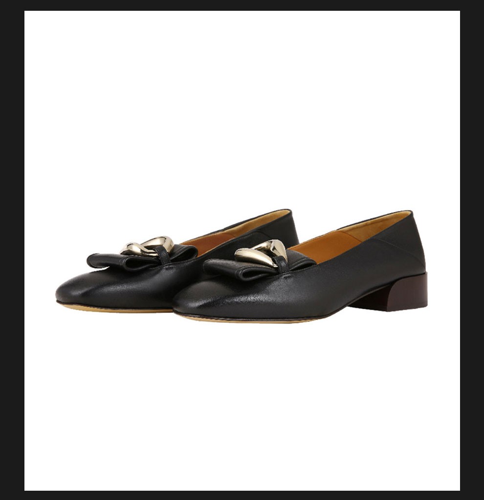 chloe蔻依女鞋21秋冬新品女鞋羊皮革高跟鞋乐福鞋chc21a47684米白色36