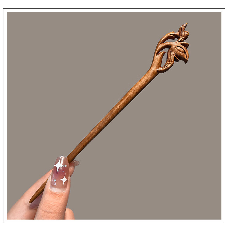 手工diy自制桃木簪子古风发簪女夏简约现代盘发木簪发钗头饰成品 桃木