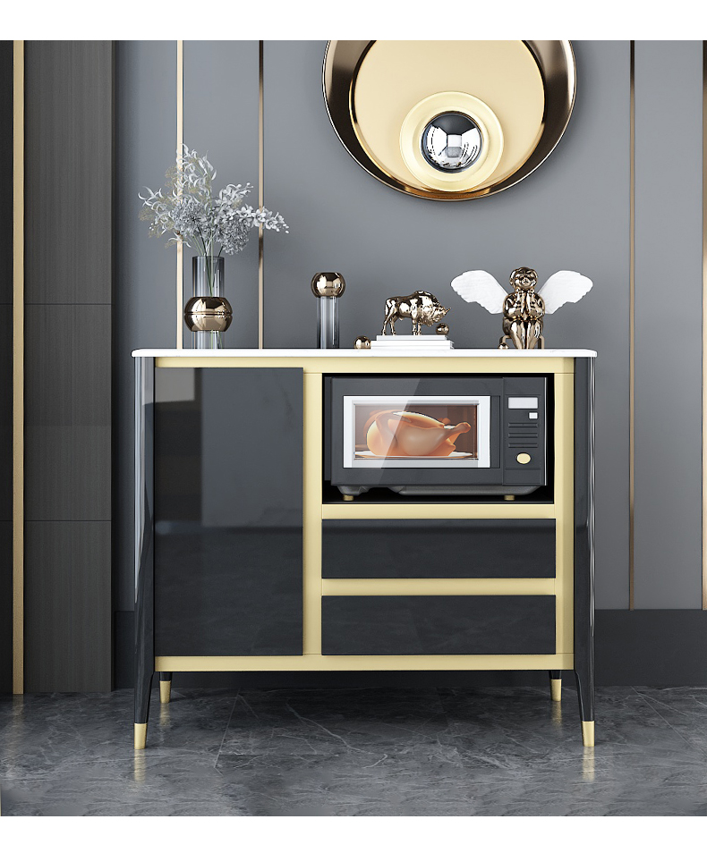 艺家达餐边柜大理石酒柜轻奢家用现代简约烤漆小尺寸柜子储物柜餐厅边