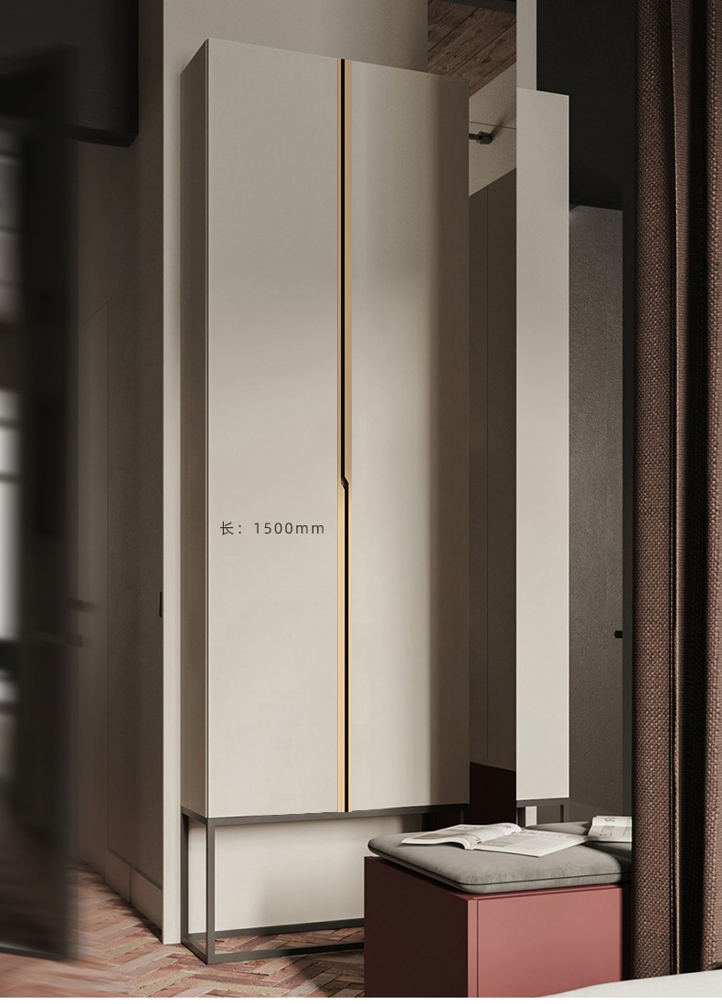 吊轨移门隐形拉手拉手柜门隐形黑色铝封边橱柜嵌入式暗装一门到顶衣柜