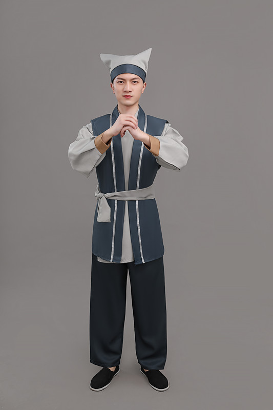 古代店小二服装成人古装汉服话剧家丁佣人茶楼酒店跑堂工作演出服 a款