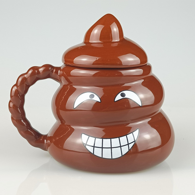 网红创意搞怪陶瓷大便便杯个性带盖粑粑杯子恶搞礼物