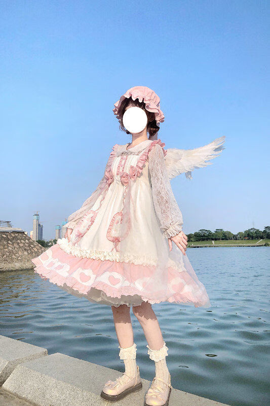 百迭洛丽塔lolita洋装lo裙jsk忘兔约定连衣裙汉烟儿粉色s